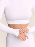 Бесшовный кроп топ с длинным рукавом