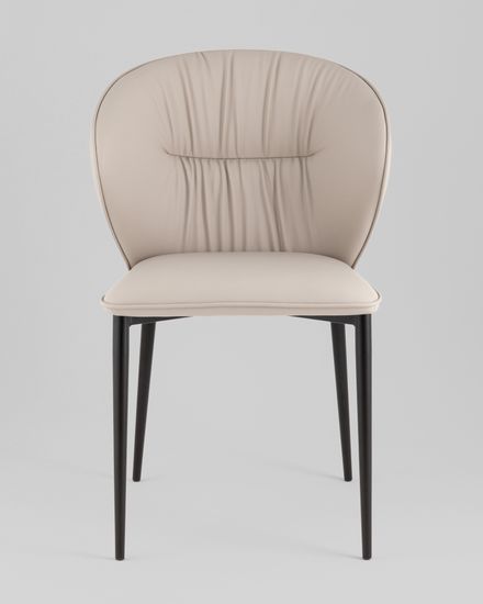 Стул обеденный Deia светло-серая экокожа черные ножки