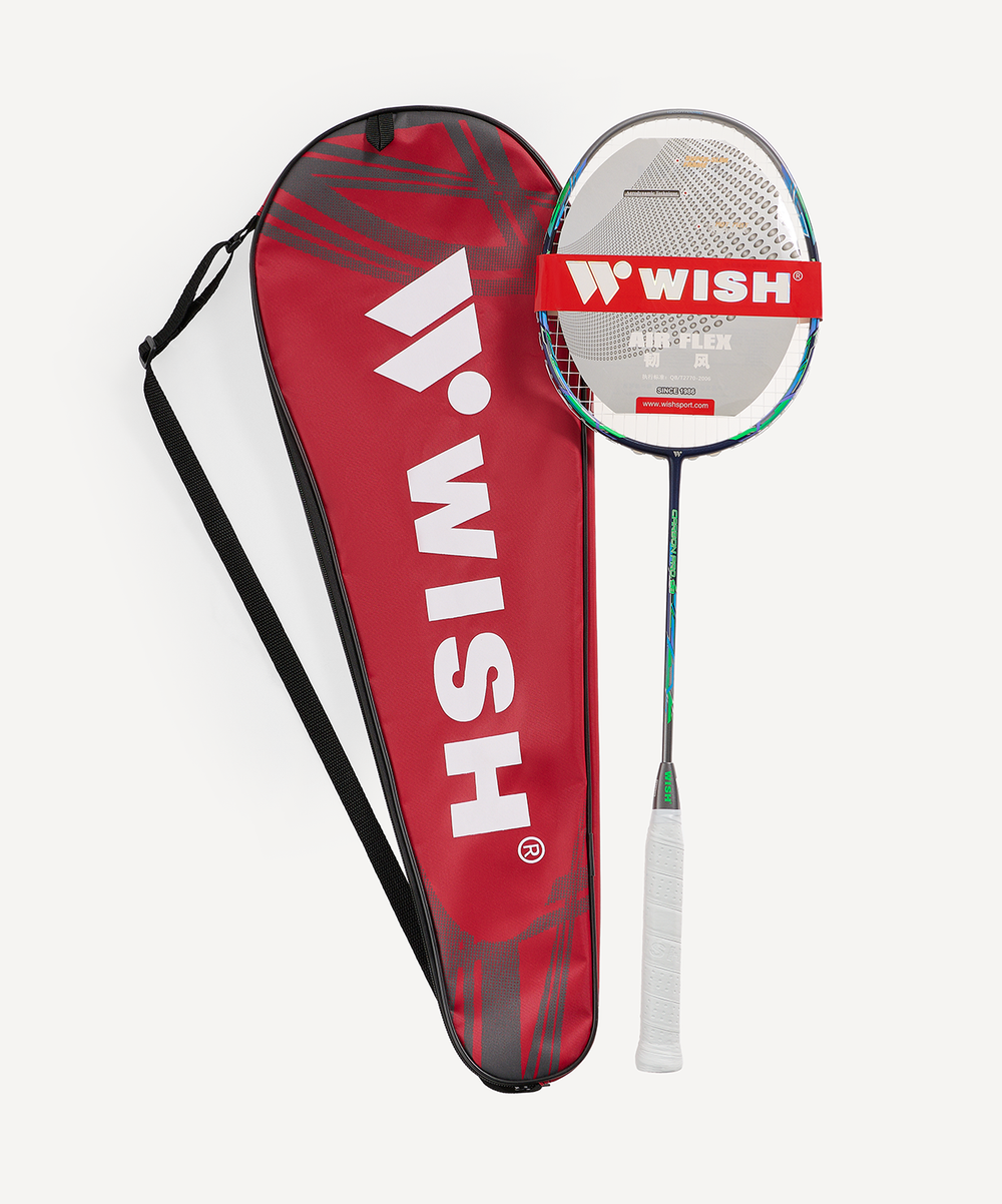 Ракетка для бадминтона WISH Carbon Pro 98, серый/зеленый