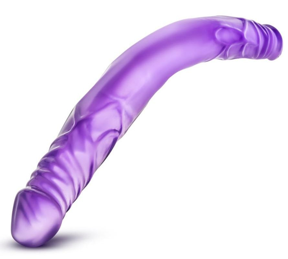 Фиолетовый двусторонний фаллоимитатор 14 Inch Double Dildo - 35 см.