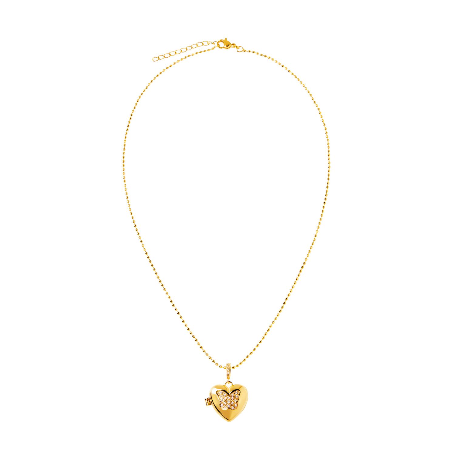 Колье Secret Gold Heart Necklace – Butterfly
