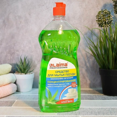 Средство для мытья посуды 1л концентрат "Алоэ Вера" Laima Professional