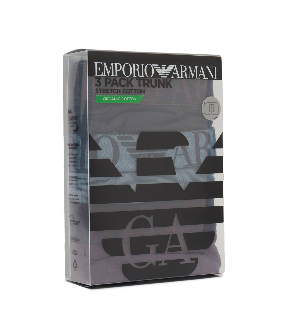 Трусики-боксеры 3шт. Emporio Armani - фиолетовый(111357 4F726)