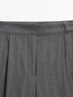 Massimo Dutti Брюки в тонкую полоску с вытачками, угольный