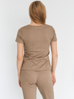 Домашний трикотажный комплект: футболка и брючки (Размер: XXL) (Цвет: бежевый)