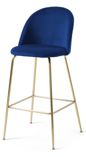 Барный стул Mystere синий бархат 76 см Испания 