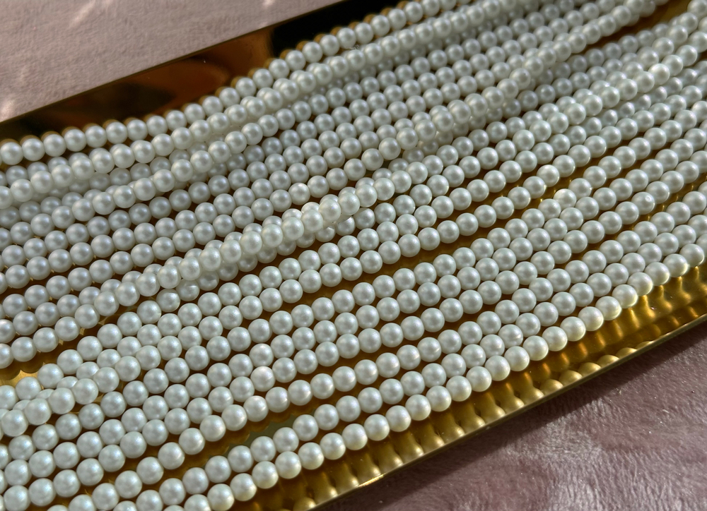 "Жемчуг круглый" 4мм, "Майорка. Имитация" (нить)