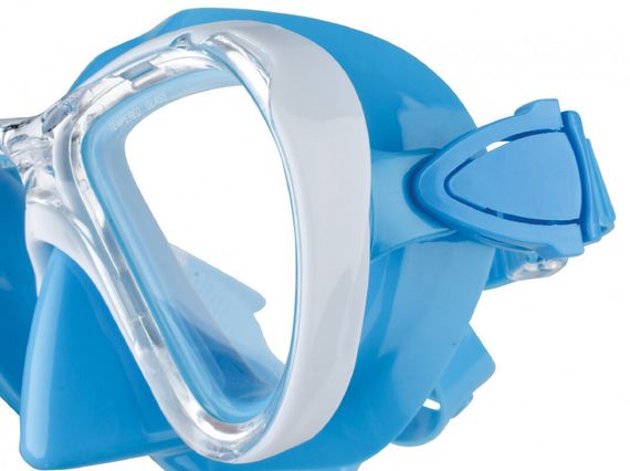 Маска детская Seac Procida junior белая рамка/синий силикон