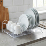 Сушилка для посуды "Мини с карманом" 155*225*370мм с поддоном, белая