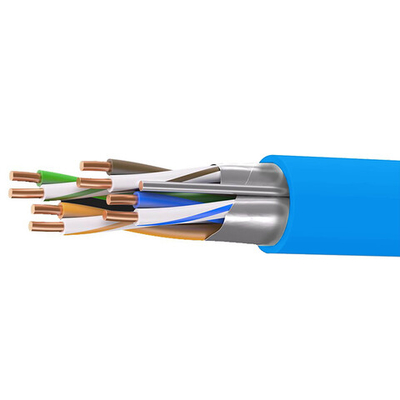 Кабель витая пара кат. 5E неэкранированный F/UTP, 4 пары, нг(А)-LSLTx, цвет внешней оболочки синий, катушка 305 м