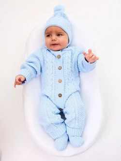 вязаный комбинезон для новорожденных