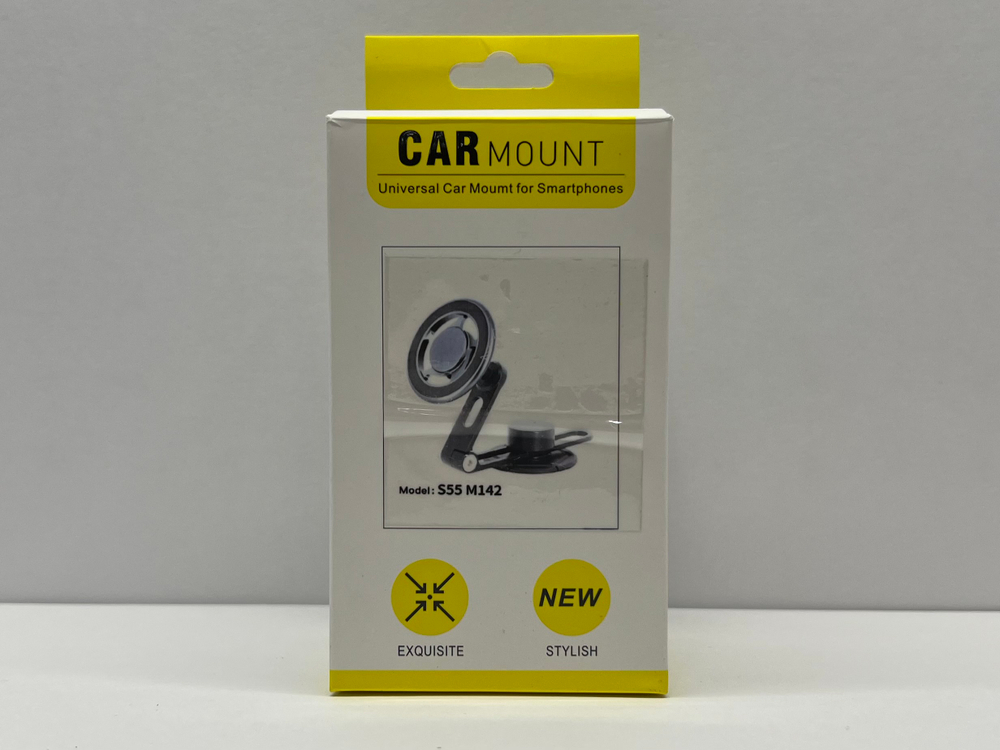 Держатель для телефона автомобильный в машину, на панель, с кольцом MagSafe, клеящаяся платформа, скотч + магнит, S55-M142, Цепкий (1 шт.)