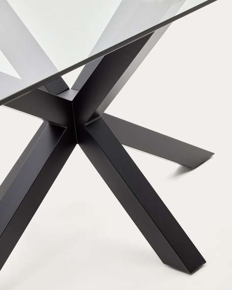 Стол Argo 180x100 см, стекло, черные ножки