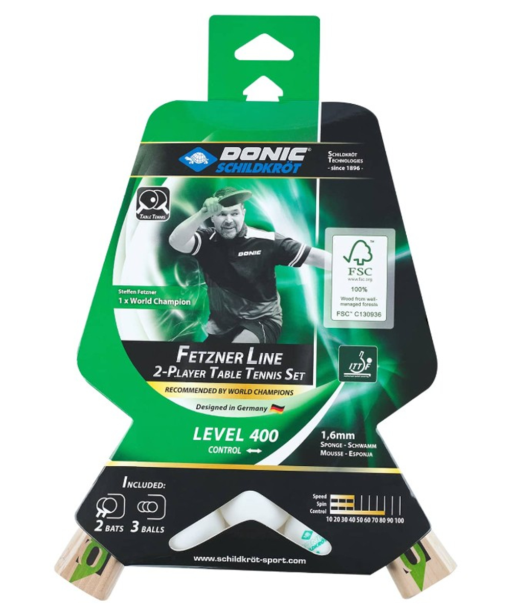 Набор н/т Donic-Schildkrot Fetzner 400 FSC Set (2 ракетки + 3 мяча)