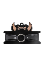 Черный кожаный чокер-ошейник со скруглёнными углами (Цвет: черный)