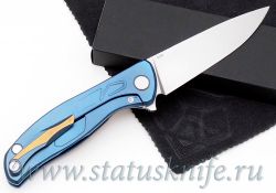 Нож Широгоров Флиппер 95 S30V сине-золотой КАСТОМфотография - 2