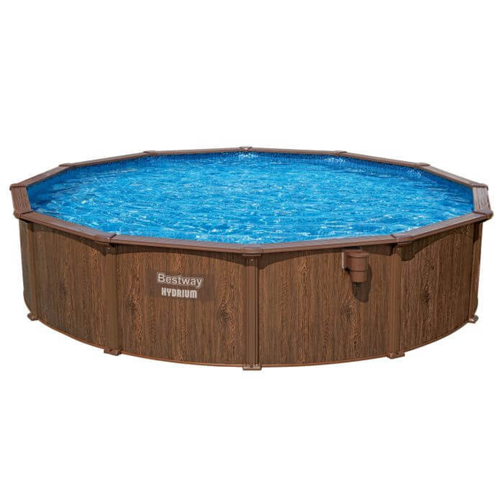 Стальной бассейн Bestway Hydrium Pool Set 488х130 см + песочный ф/насос 5678 л/ч, лестница, тент, подстилка (561CU BW)