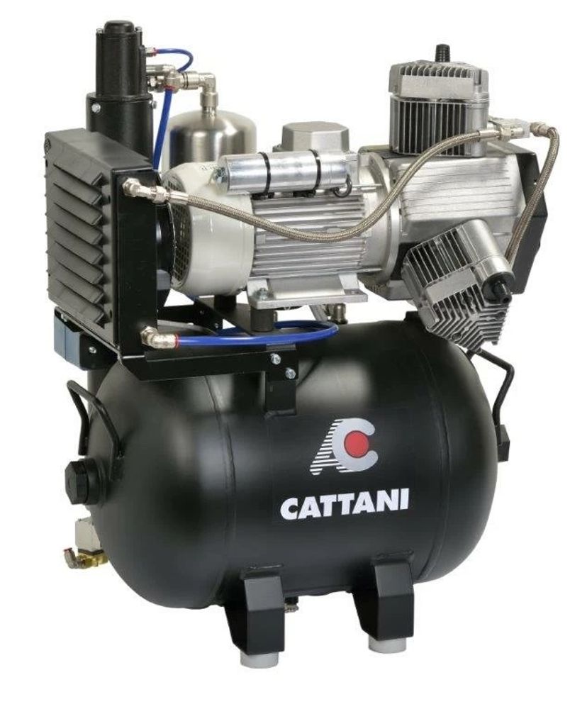 Компрессор Cattani на 3-4 установки, 3 цилиндра, без осушителя (без кожуха), ресивер 45 л