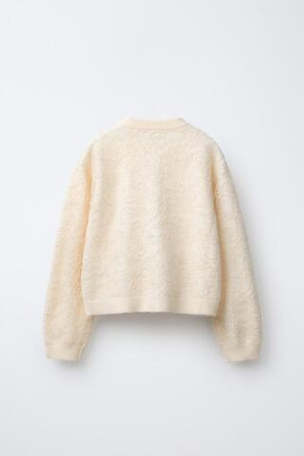 ZARA КАРДИГАН ИЗ ТРИКОТАЖА С ПАЙЕТКАМИ, ВАНИЛЬНЫЙ