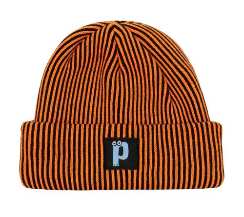 Шапка Postaments Stripes темно-коричневый/ оранжевый