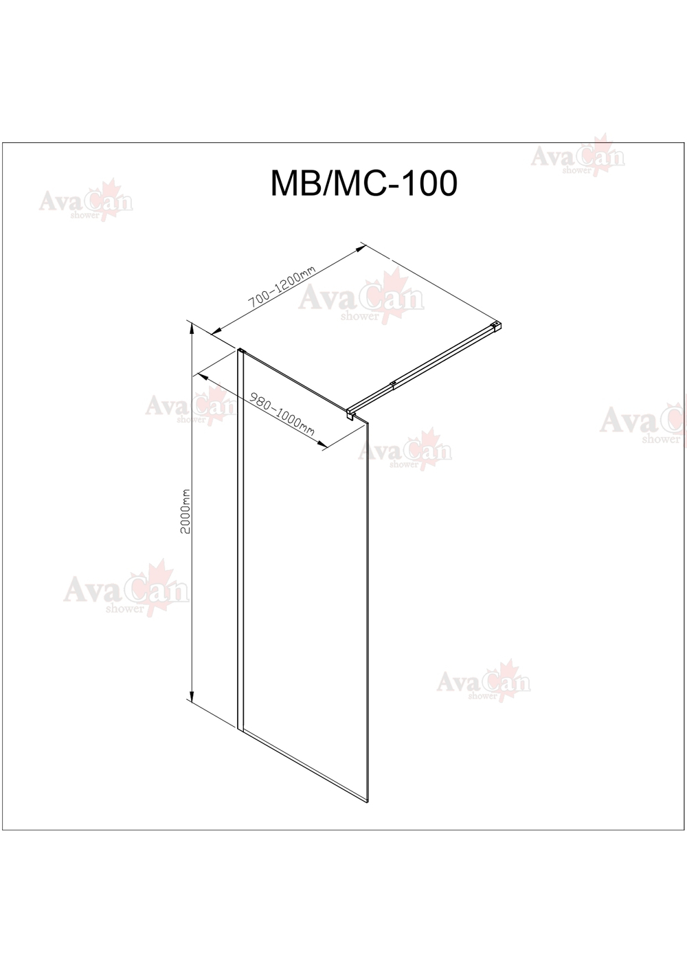 Душевая перегородка AvaCan MB100