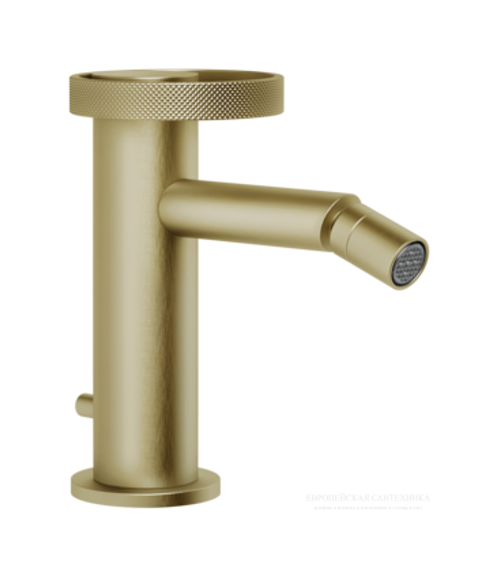 Смеситель для биде Gessi Anello, на 1 отверстие, донный клапан, цвет Brass Brushed PVD