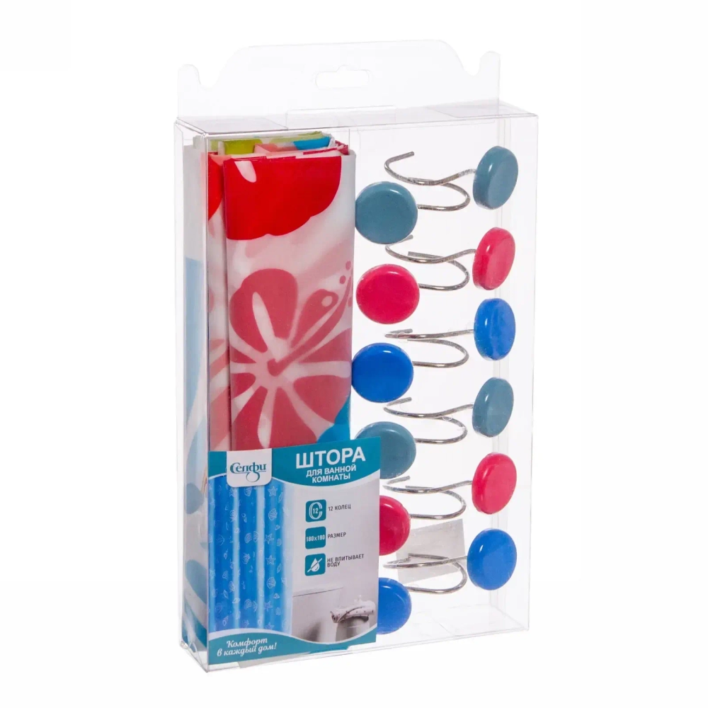 Штора для ванной EVA 180*180"Селфи» Гортензия