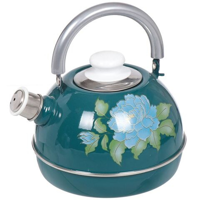 Чайник сталь, эмал, 3.5 л, свист, подв ручк, Рубин, бирюз, TMM04/35/06/13/01/27/H15