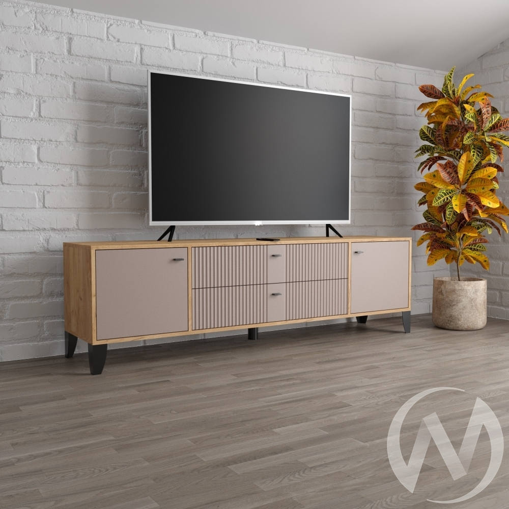 Тумба ТВ Парус-10 (дуб крафт золотой/карбон латте)