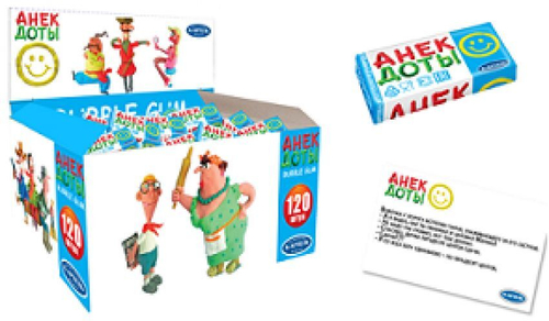 Резинка жевательная недражированная "Анекдоты" 120шт*10блоков.