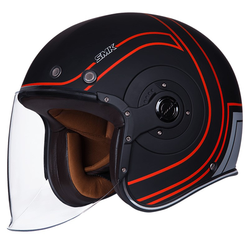 Шлем SMK RETRO JET CARRETERA, цвет матовый черный/красный (XL)