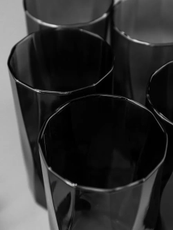 Набор изогнутых бокалов для воды, 450 мл, 6 шт. черные