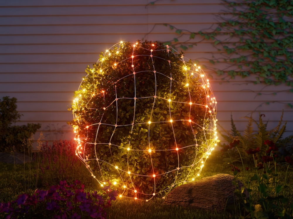 Twinkly сеть на живую изгородь - 260 диодов RGB в форме шара, 1.2 x 1.9 m, прозрачный провод