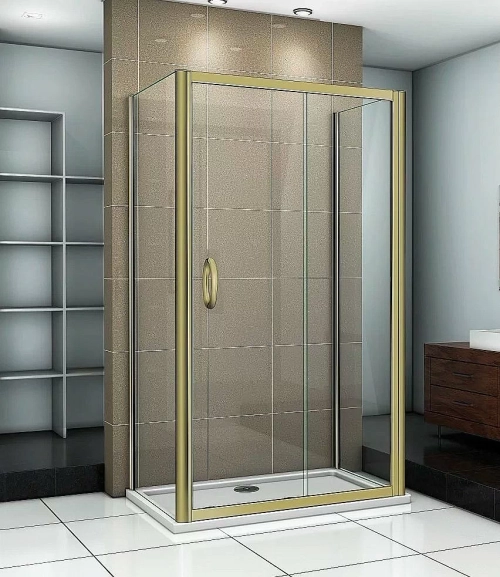 Душевой уголок Good Door JAZZ WTW+SP+SP 130х90 стекло прозрачное/профиль золото