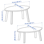 Комплект столов, 2 шт - IKEA STOCKHOLM/ИКЕА СТОКГОЛЬМ, шпон грецкого ореха, 72х47х36 см