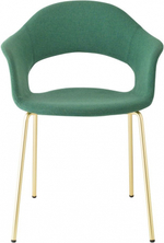 Кресло с обивкой Scab Design Lady B Pop, сатинированная латунь, зеленый
