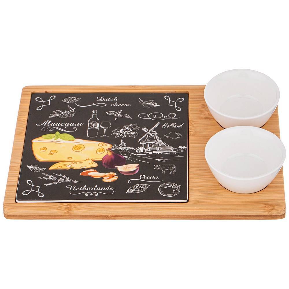 НАБОР ДЛЯ СЫРА LEFARD "СЕКРЕТНЫЕ ИНГРЕДИЕНТЫ" 3 ПРЕДМЕТА ЧЕРНЫЙ 25*17*4 СМ (КОР=16НАБ.)