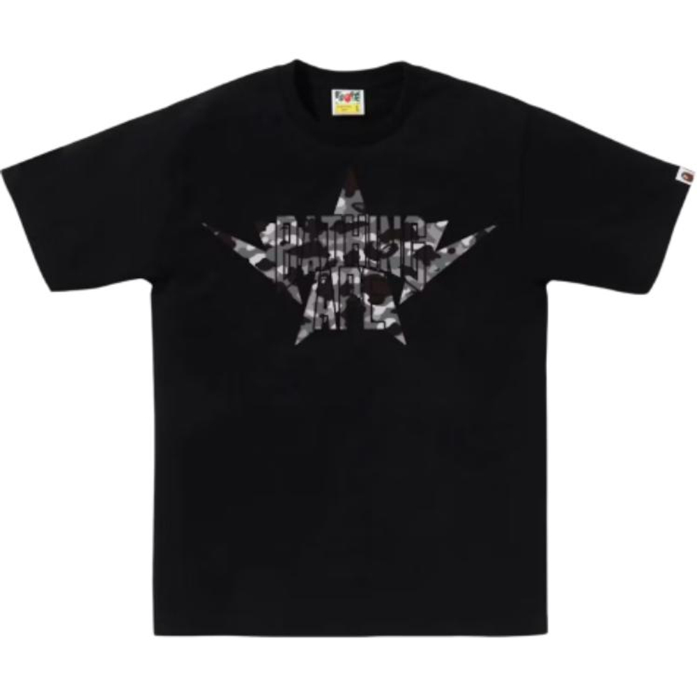 A Bathing Ape 1st Camo Twin Sta Nyc Tee черный серый