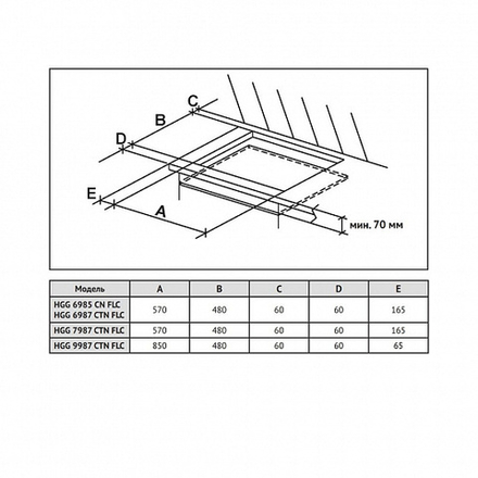 Газовая варочная панель Korting HGG 7987 CTN FLC