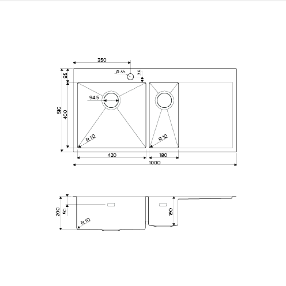 Кухонная мойка Omoikiri Akisame 100-2-GM-L