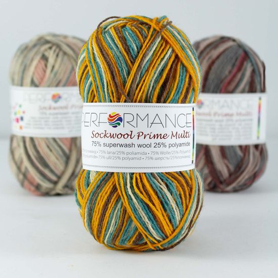 Пряжа Sock Wool Prime Multi 4-ply PERFORMANCE (75% шерсть супервош, 25% полиамид)