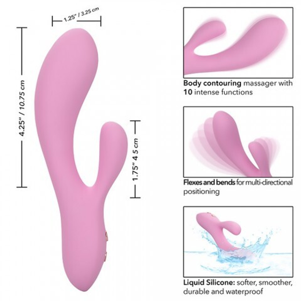 Вибратор-кролик ультрагибкий CalExotics Contour Zoie, 10.75 x 3.25 см