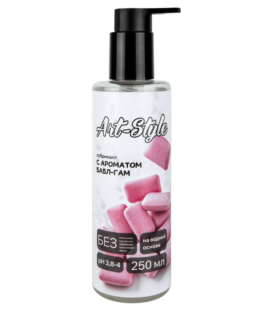 Лубрикант на водной основе Art-Style с ароматом бабл-гам - 250 мл. Лубрикант на водной основе Art-Style с ароматом бабл-гам - 250 мл.