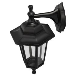 Садово-парковый светильник ЭРА НБУ 06-60-001 черный 6 гранный настенный IP44 Е27 max60Вт