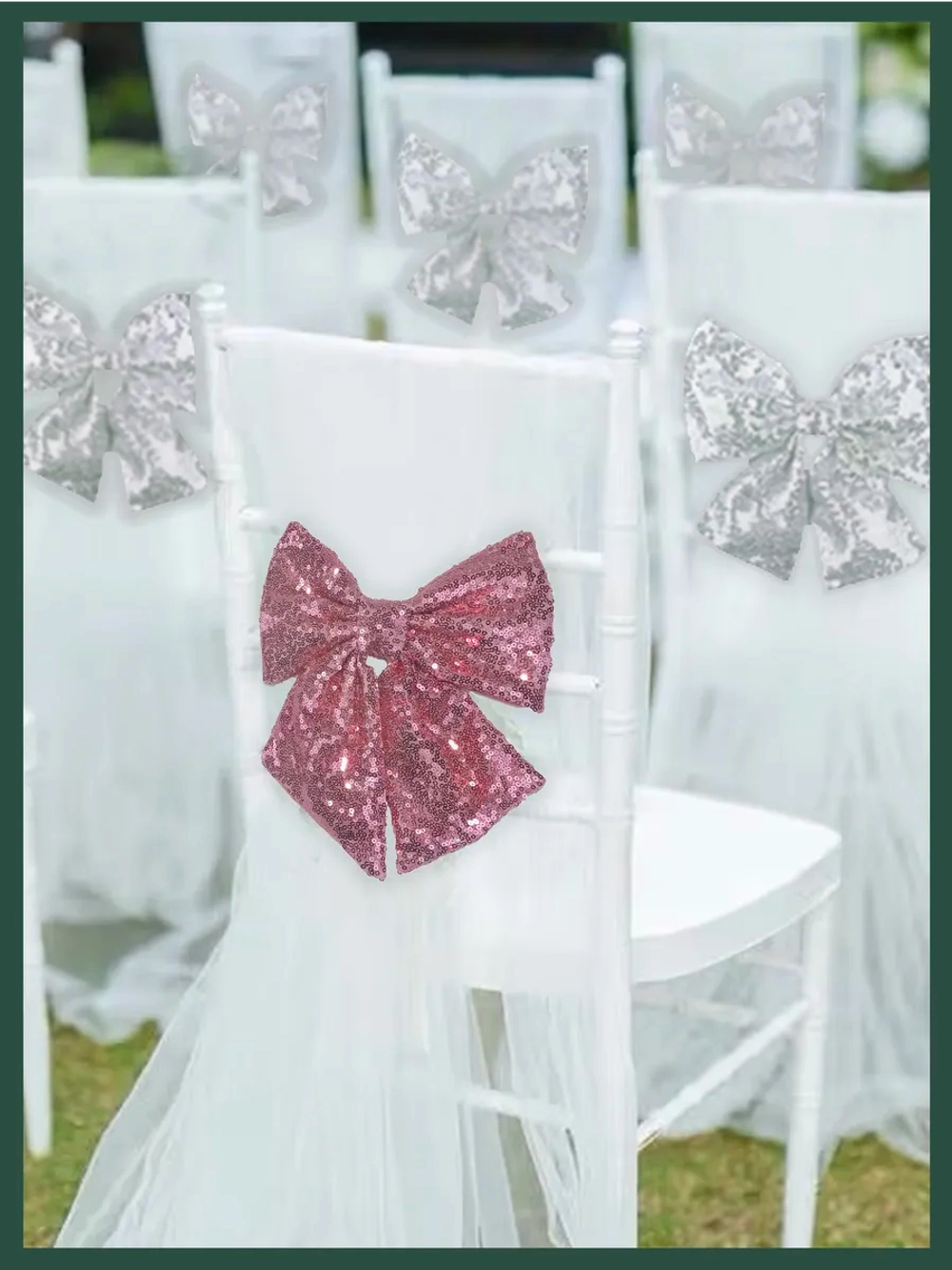 Бант на елку большой новогодний на верхушку розовый пудра