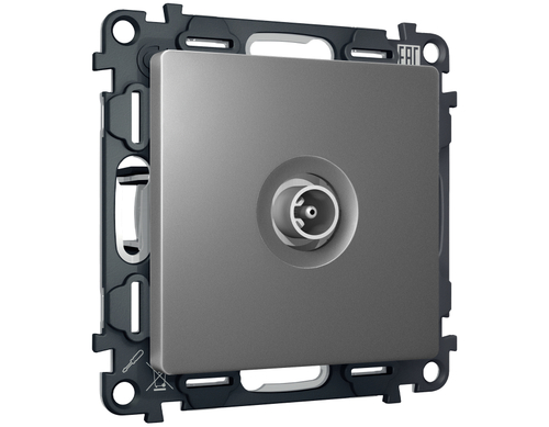 MA663010 Комплект механизма TV розетки оконечной ALFA Антрацит серый 50-870 MHz 1dB QUANT (AP6630, VM202)