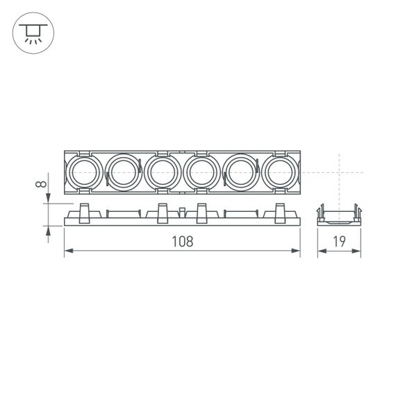 Экран линзованный Arlight SL-LINE-W20-55deg-540 041793