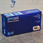 Перчатки нитриловые XS неопудренные (100шт), голубые, Optisafe