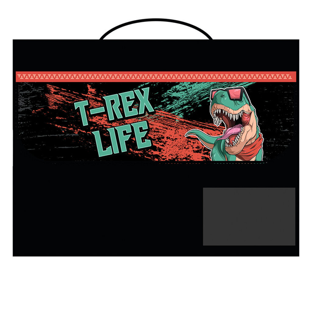 Папка д/труда А4 (325*240*40) 1отд. с ручками, ткань, липучка "T-Rex"