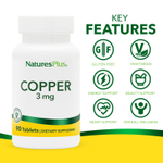 NaturesPlus, медь, 3 мг, 90 таблеток